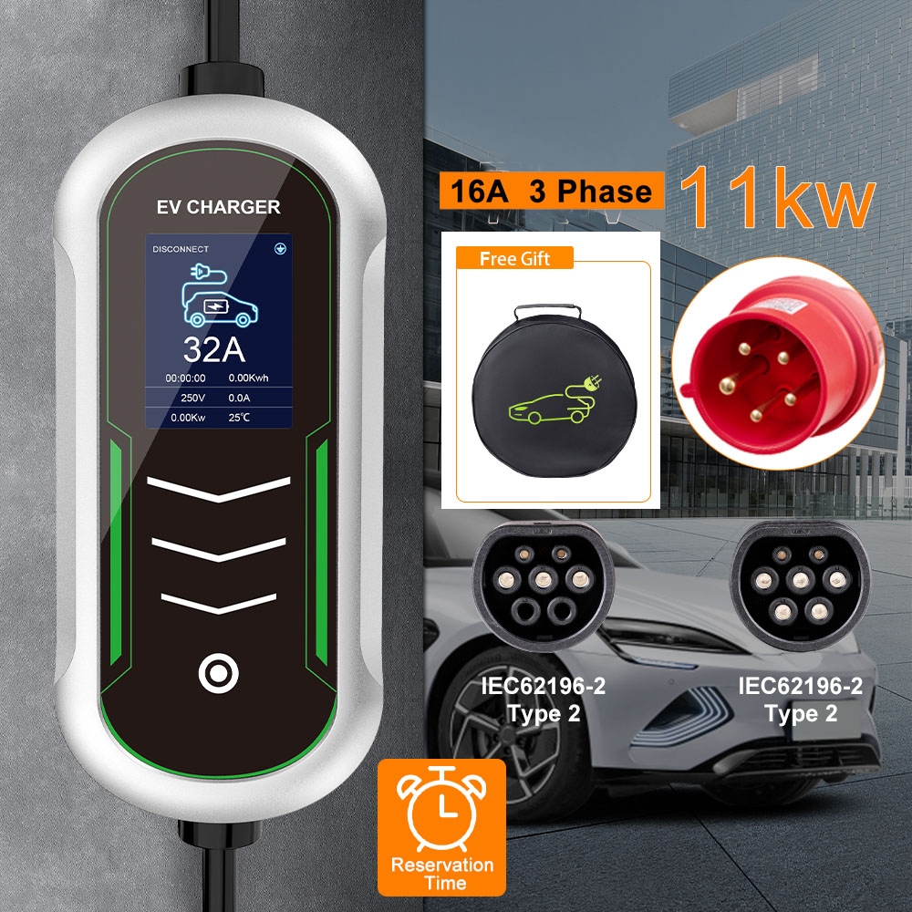 Type 2 Portable Ev Charger 11Kw Cee - IPENGEN 11KW EV ポータブル充電器 タイプ2 IEC62196-2
