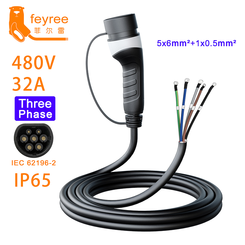 フェイリー3相電気自動車用タイプ2ソケット5mケーブル16A - Ev Charger Type 2 22Kw 32A 3 Phase のレビューと価格