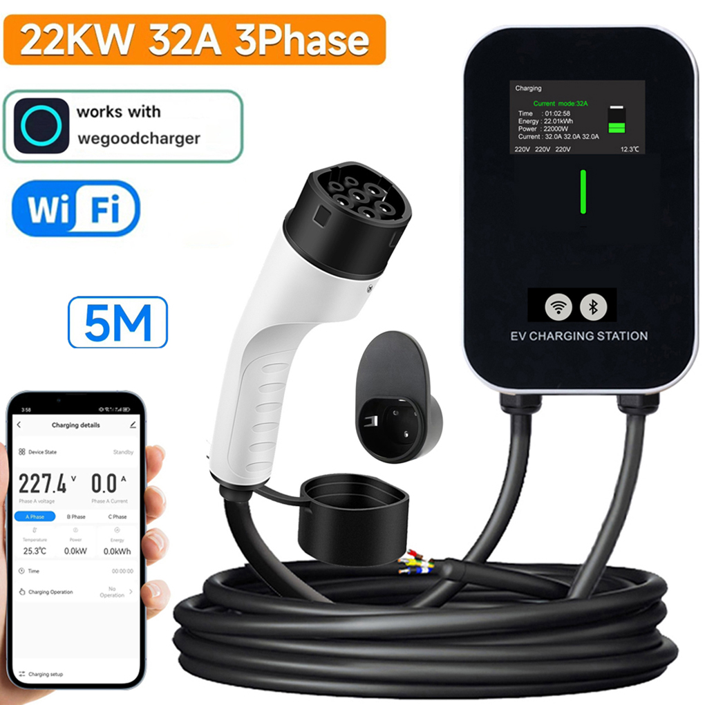 TYPE-2 ウォールボックス EV 充電器 7KW 11K - Ev Charger Type 2 22Kw 32A 3 Phase のレビューと価格