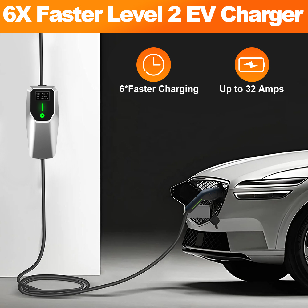 Junsun 32A レベル1&2 EV充電器 110V-2 - J1772 Evse 32A Level 2 Charger のレビューと価格